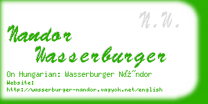 nandor wasserburger business card